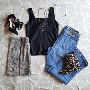Black Nordstrom Square Neck Top